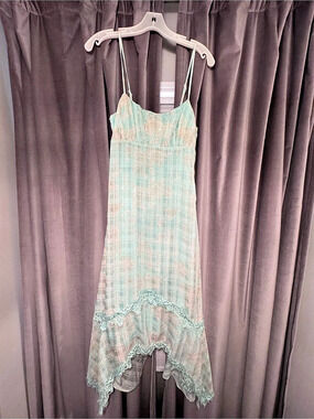 And Now This Floral Maxi Dress in Green & Pink Size Small Like New
